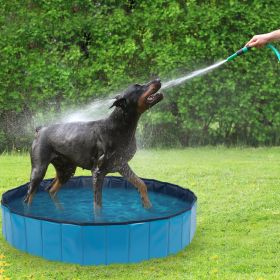 Foldable Dog Pet Bath Pool;  63" Diameter Large Collapsible Wading Pool Pits Ball Pool Portable Bathing Swimming Tub for Dogs Cats Indoor & Outdo