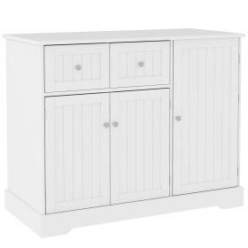 Cat Litter Box Enclosure with Drawers, Storage, Anti-tip Kit, 39" x 18" x 31.5", White